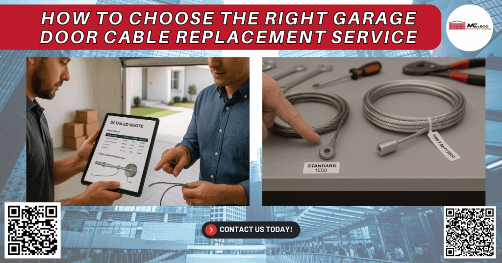 How to Choose the Right Garage Door Cable Replacement Service - Mcleod Overhead Doors and Springs